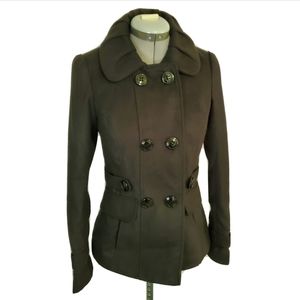 Pink Envelope black mid-length womens peacoat wint